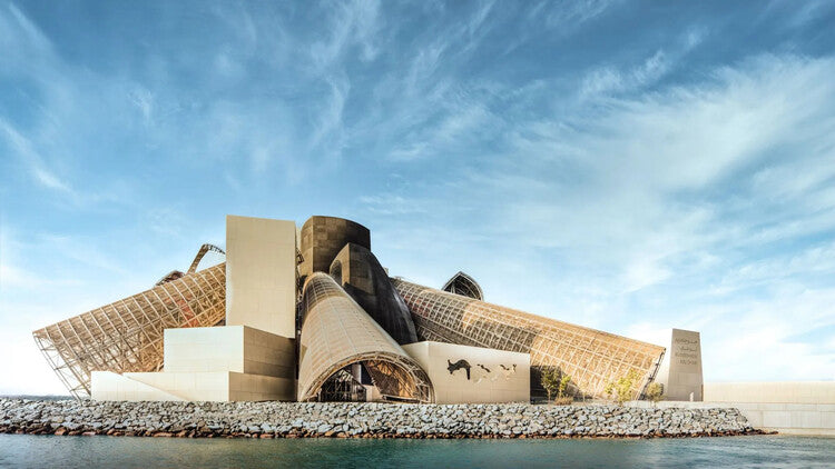 Guggenheim Abu Dhabi with stainless steel mesh cones