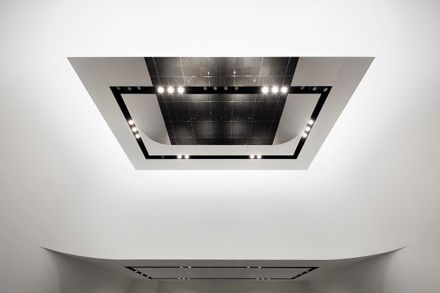 Mirror-polished stainless steel ceiling panels in The Ginza Cosmetics Ginza