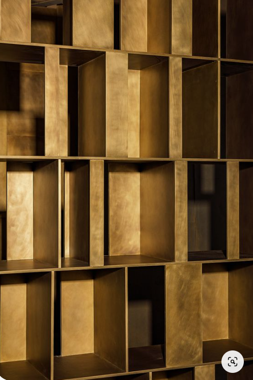 Custom stainless steel display bookshelf with open shelving