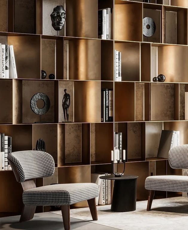 Custom stainless steel display bookshelf with open shelving