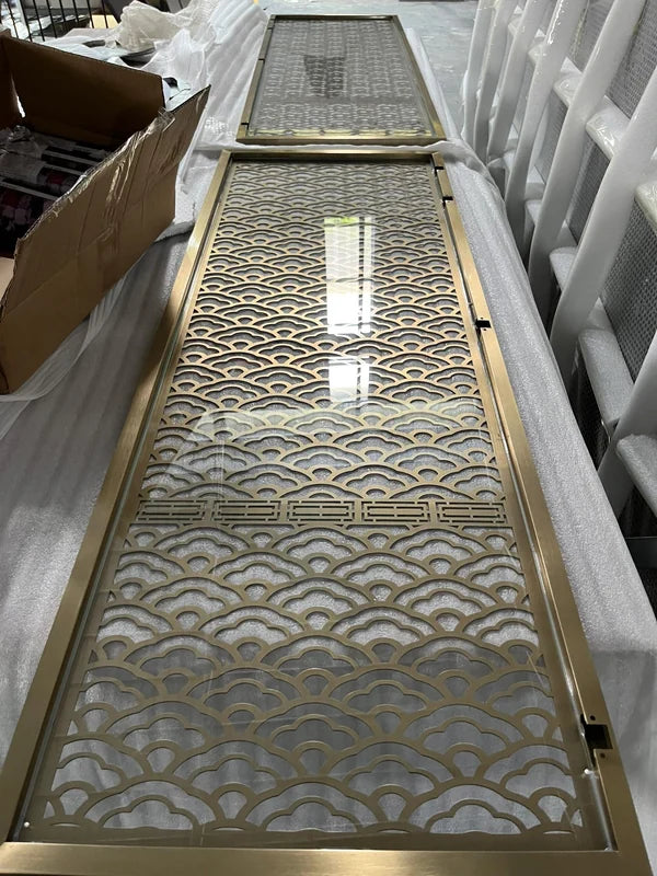 Pattern detail of bronze decorative laser cut steel screen options