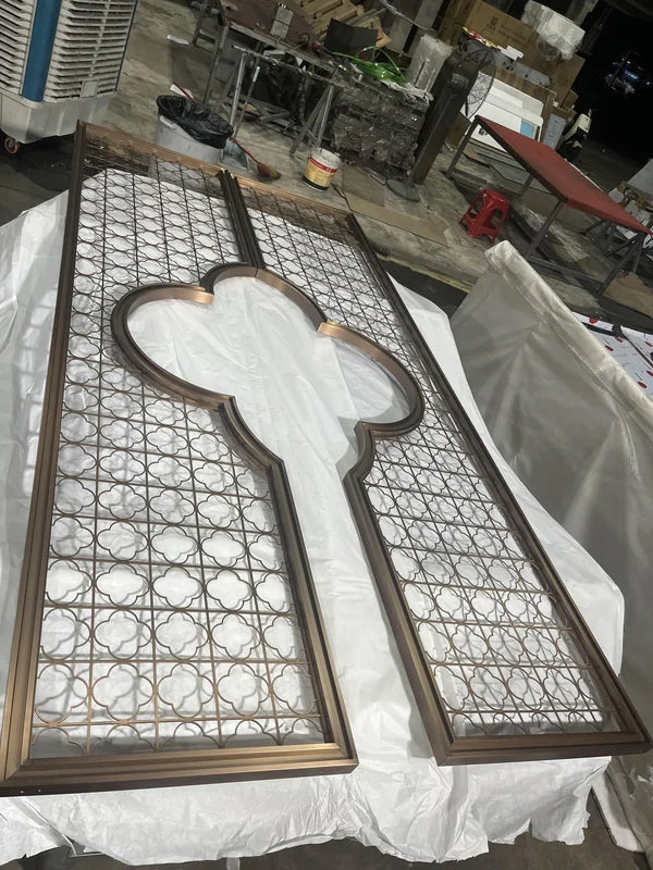 Pattern detail of custom architectural grille steel screen panels
