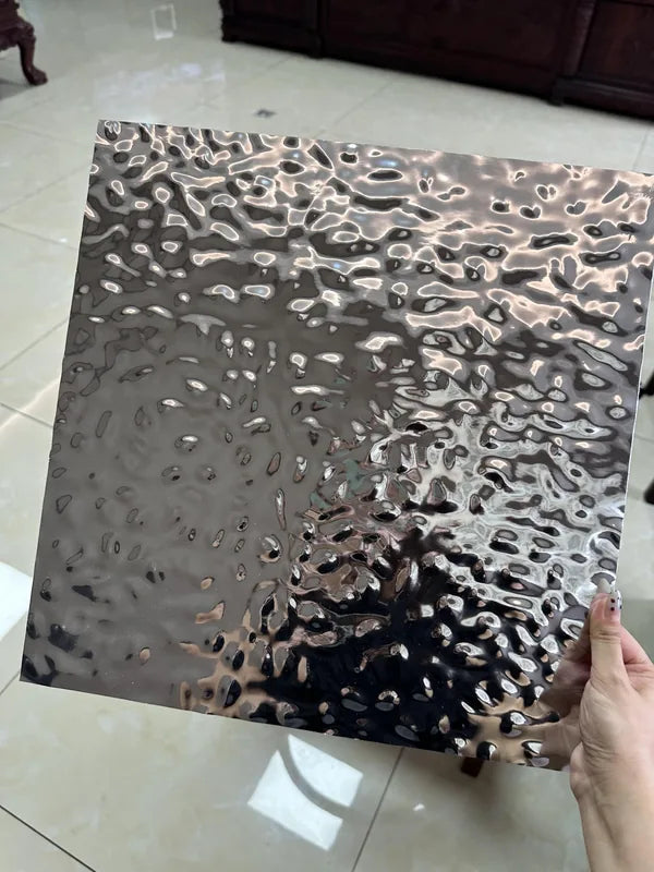 Handheld reflective water ripple metal sheet sample