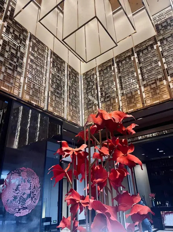 Hotel lobby application of Crystal Rod stainless steel Hotel Lobby Screen