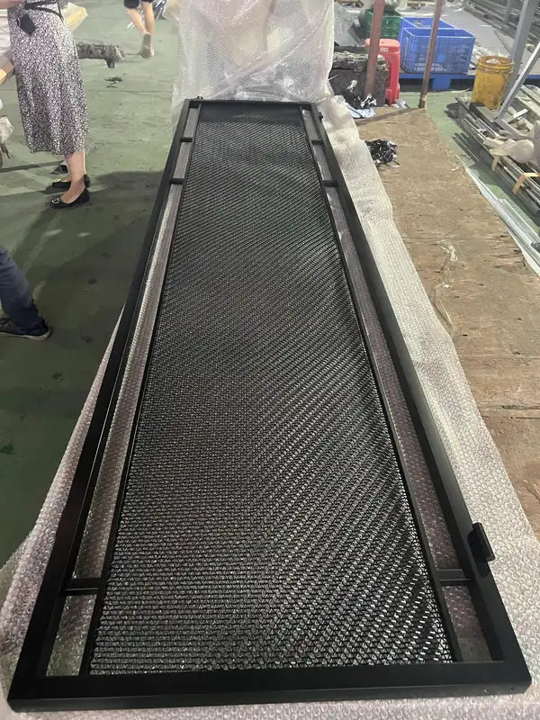 Hotel lobby application of Black Framed Reeded Glass stainless steel Screen