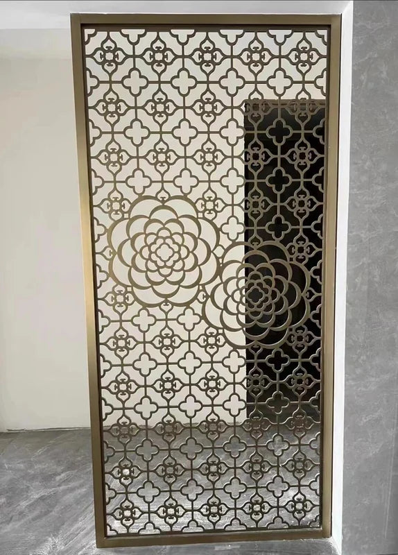 Frame and edge detail of oriental grille steel screen options
