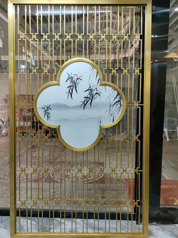 Fabrication view of oriental grille steel screen options