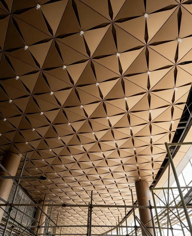 Triangular Folded Stainless Steel Ceiling for Commercial Interiors