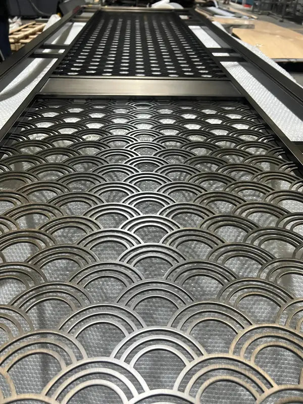 Overall view of Bronze Mixed Pattern Art Deco stainless steel Screen