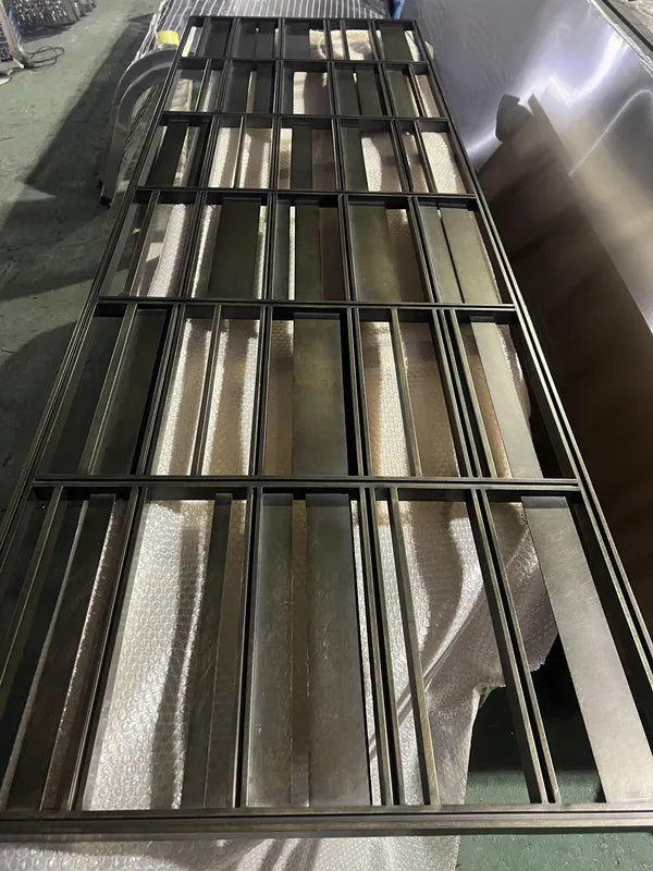 Framed panel view of Bronze Glass and Metal stainless steel Screen