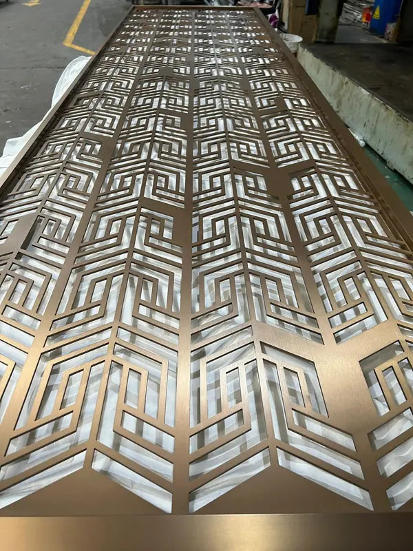 Overall view of Black Geometric Wave stainless steel Screen Panel