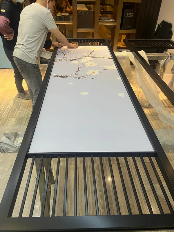 Framed panel view of Custom Decorative stainless steel Screen Systems