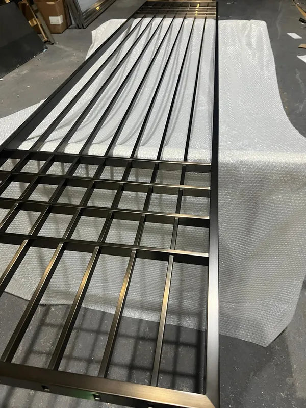 Overall view of Bronze Linear Slat stainless steel Screen Panel