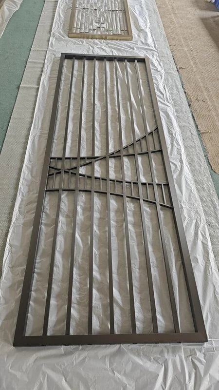 Overall view of Bronze Linear Geometric stainless steel Screen