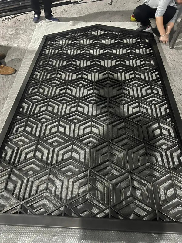 Overall view of Custom Mixed Media stainless steel Screen Panels