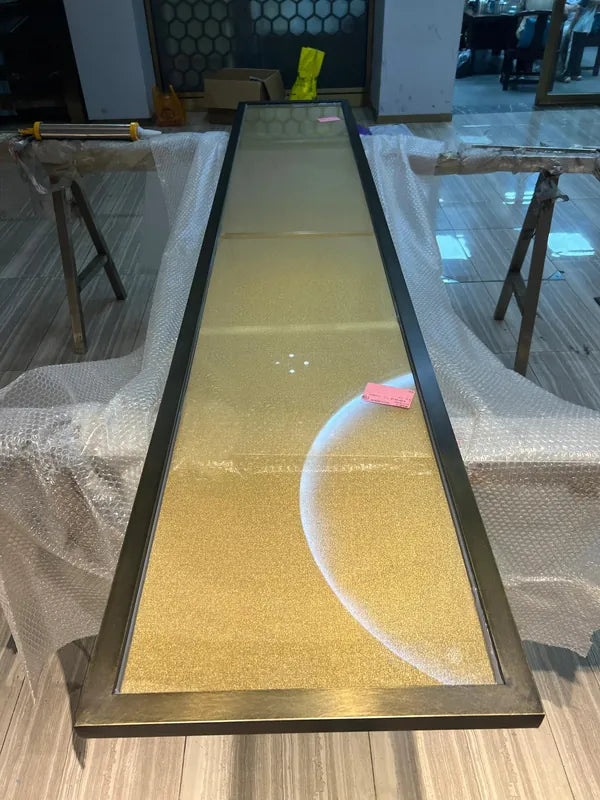 Framed panel view of Bronze Feature Infill stainless steel Screen options