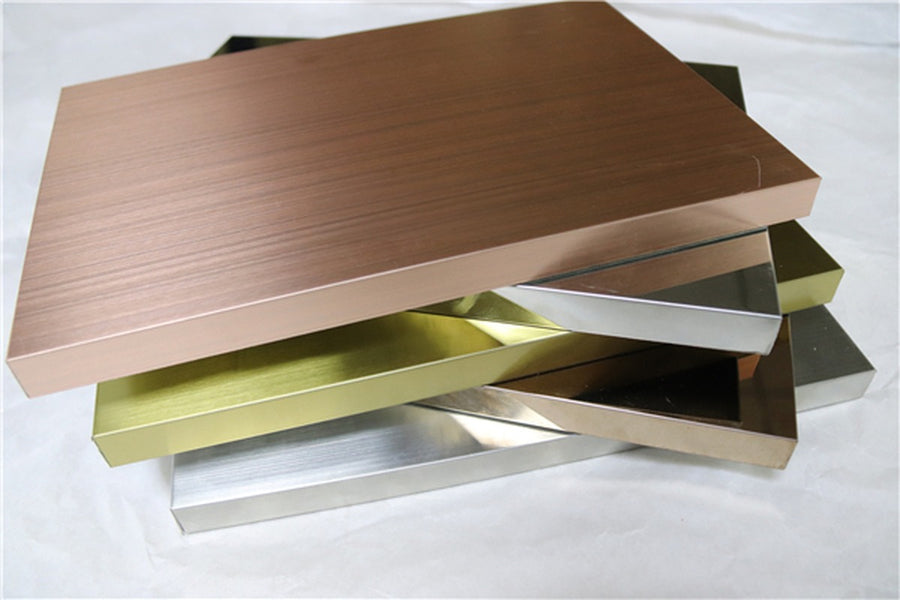 Brushed stainless steel finish sample