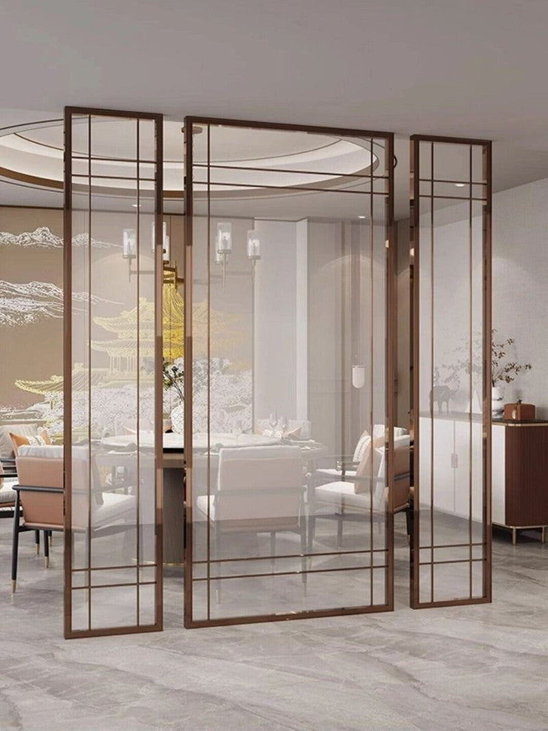 Custom Stainless Steel Screen Partitions with Textured Infill