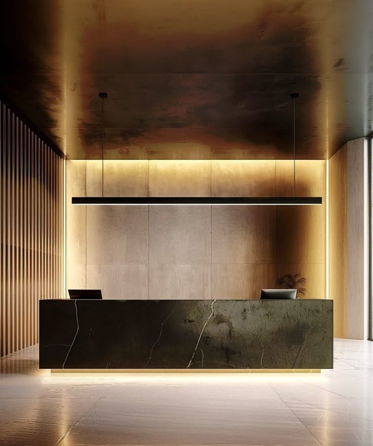 xinmaometal-bronze-stainless-steel-feature-wall-reception-desk