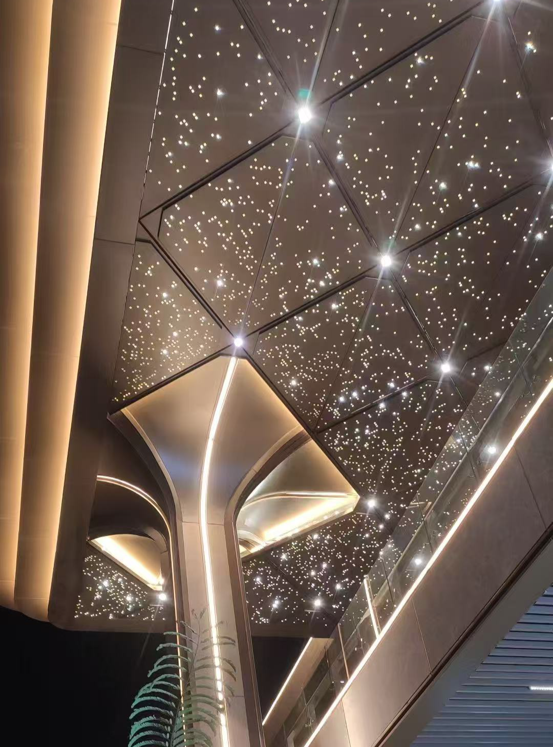 xinmaometal-bronze-starlight-perforated-metal-ceiling-entrance