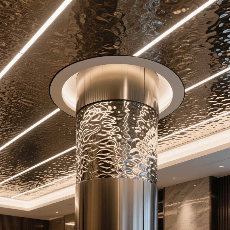 xinmaometal-bronze-textured-stainless-steel-column-feature