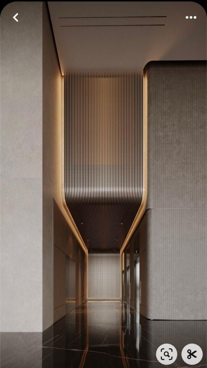 xinmaometal-brown-fluted-stainless-steel-elevator-lobby