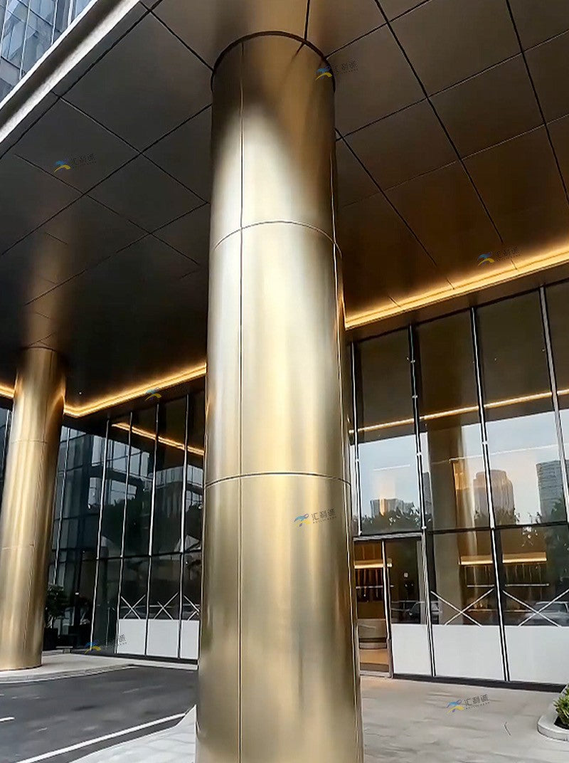 xinmaometal-champagne-gold-stainless-steel-column-hotel-entrance