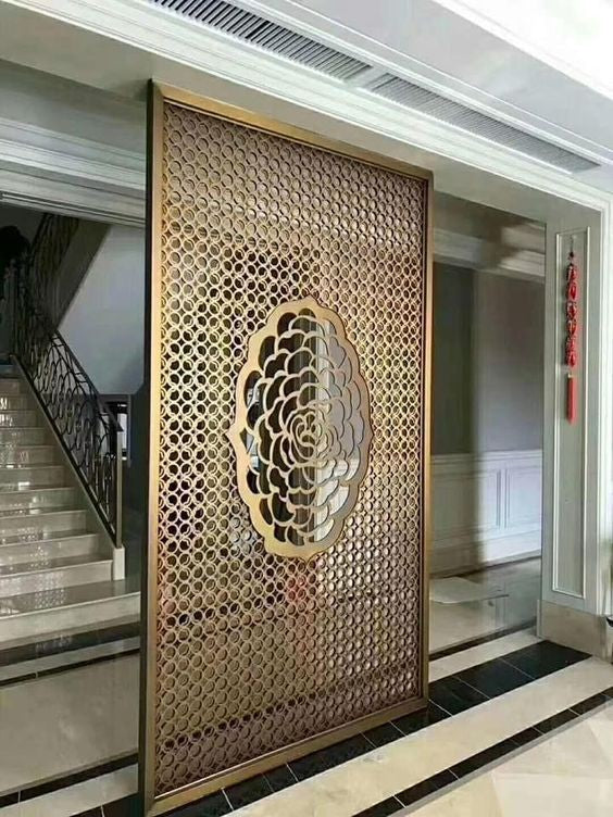 Custom Gold Stainless Steel Laser-Cut Screen Partition