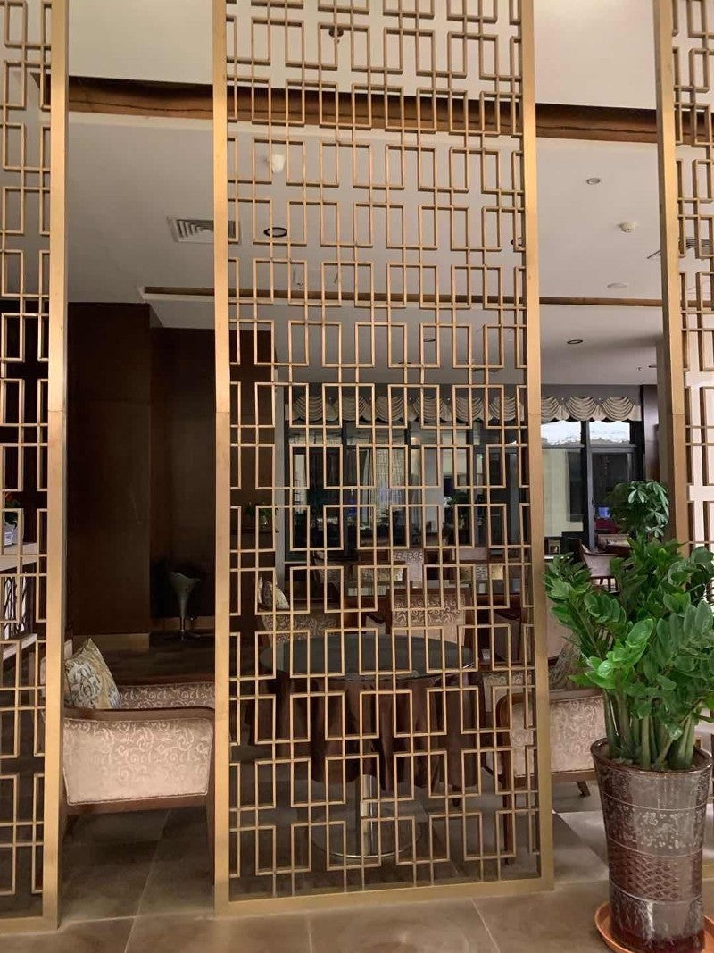 Custom Gold Stainless Steel Laser-Cut Screen Partition