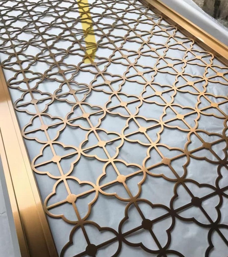 Custom Gold Stainless Steel Laser-Cut Screen Partition