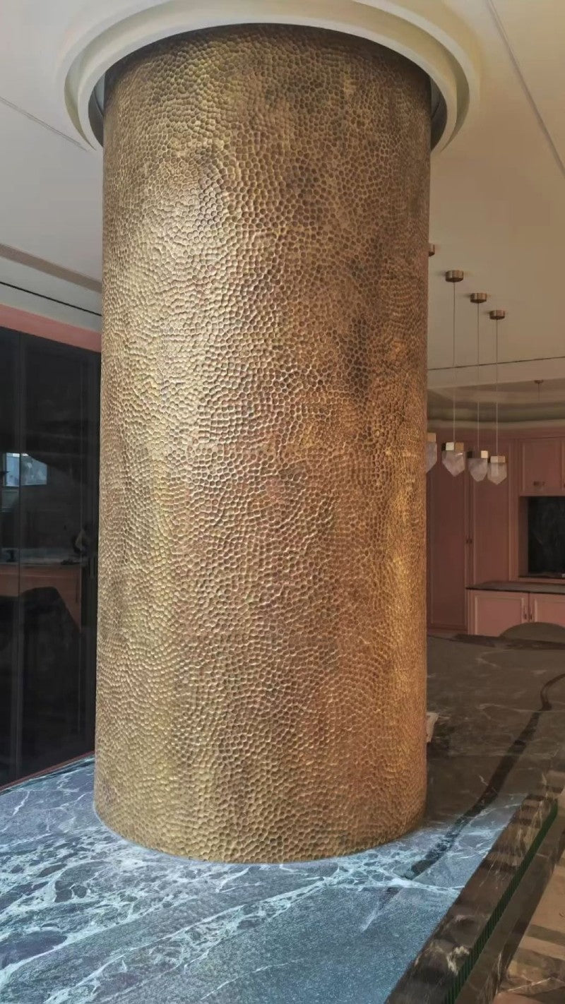 xinmaometal-hammered-gold-stainless-steel-column-interior