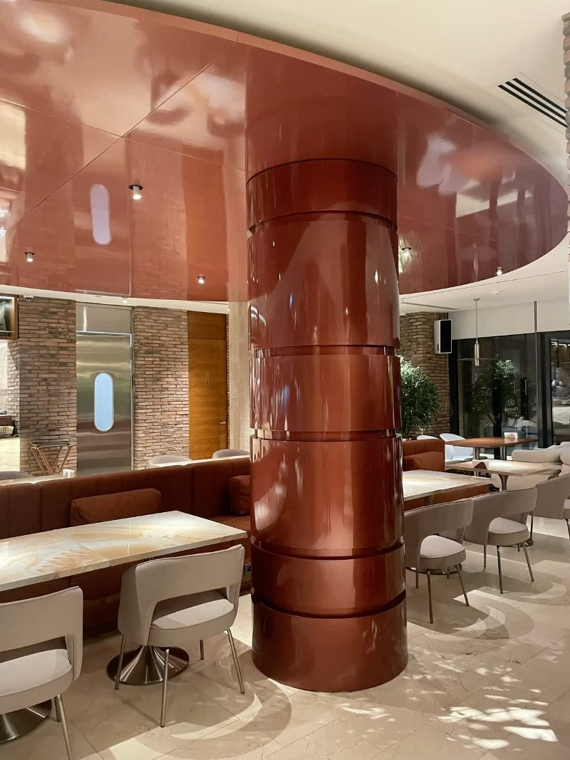 xinmaometal-oxblood-gloss-stainless-steel-column-restaurant
