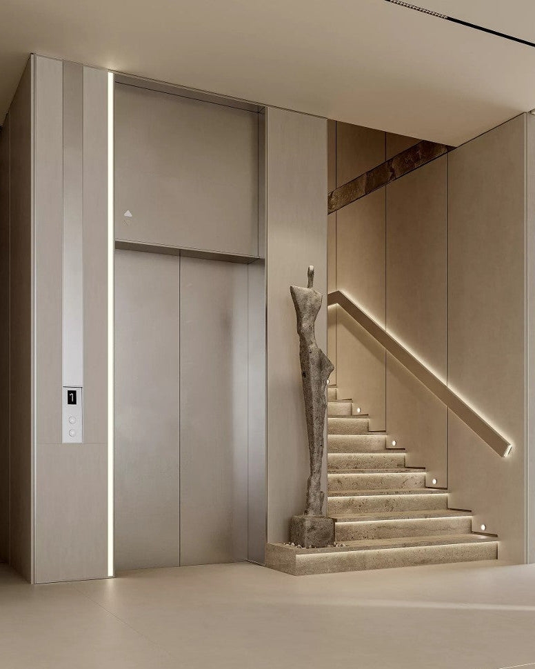 xinmaometal-satin-silver-stainless-steel-residential-elevator-lobby