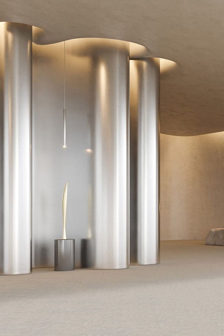 xinmaometal-silver-satin-stainless-steel-column-interior