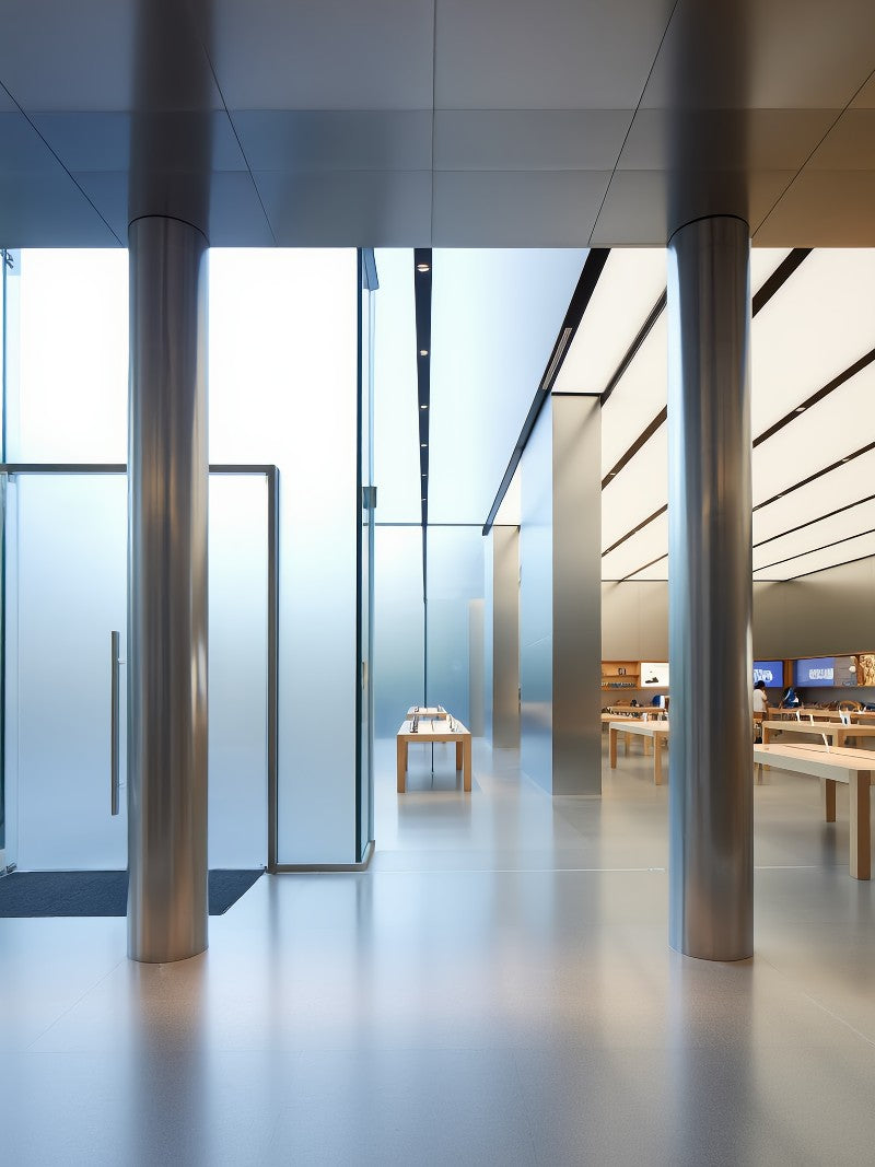 xinmaometal-silver-satin-stainless-steel-column-store-entrance