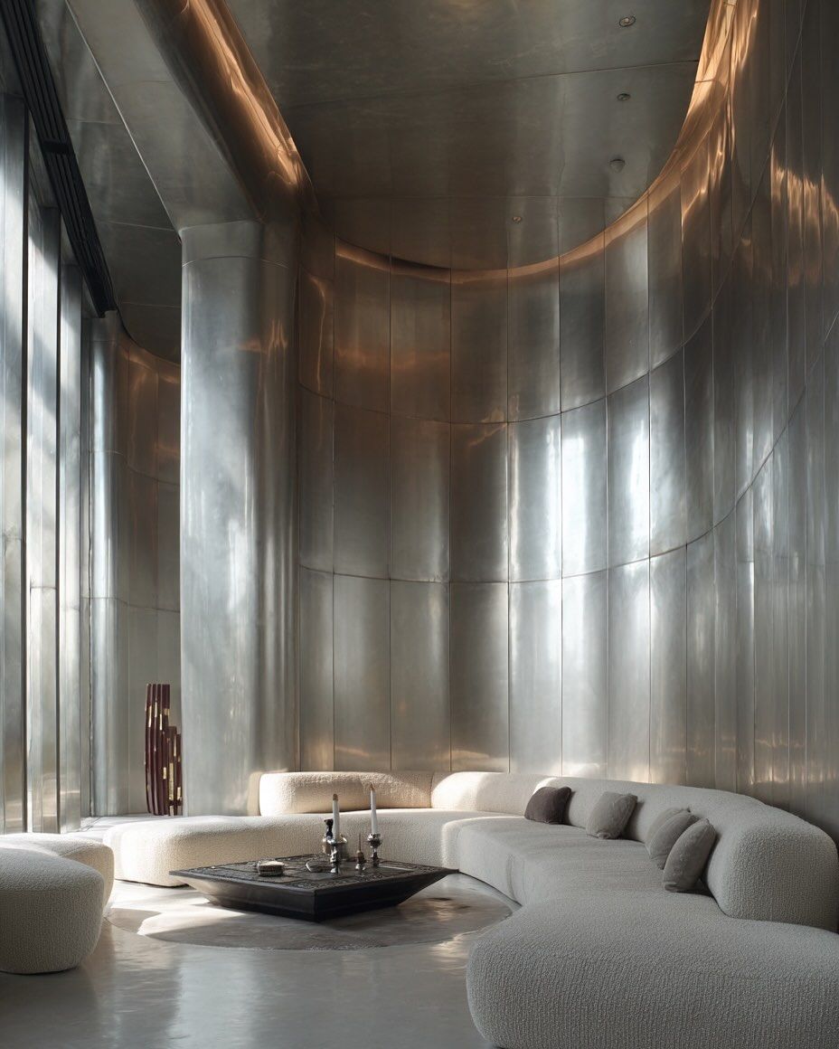 xinmaometal-silver-stainless-steel-curved-wall-cladding-lounge