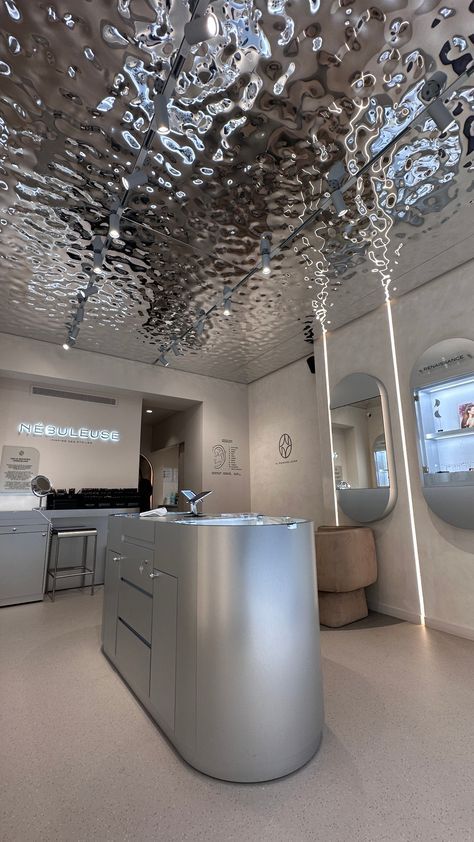 xinmaometal-silver-water-ripple-stainless-steel-ceiling-boutique