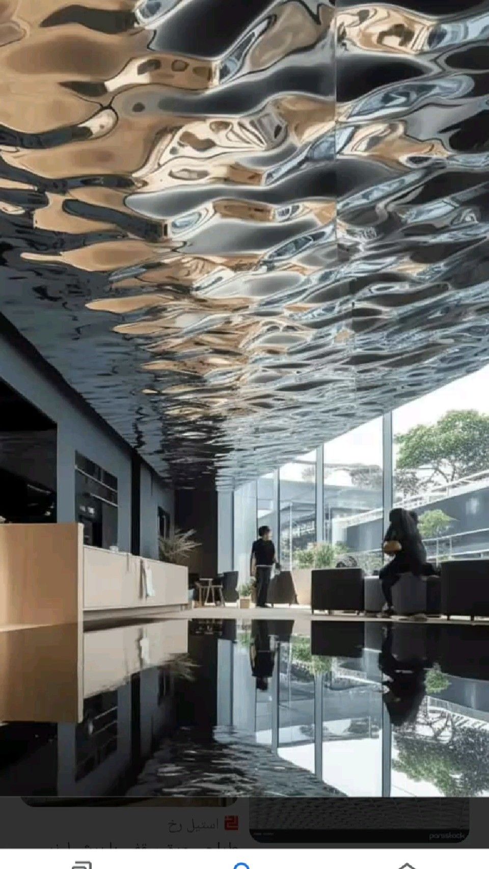 xinmaometal-silver-water-ripple-stainless-steel-ceiling-reception-area