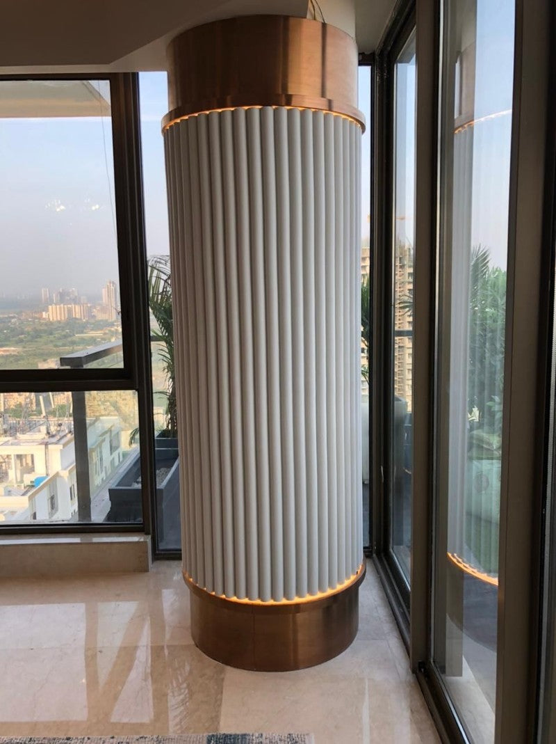 xinmaometal-white-ribbed-stainless-steel-column-hotel-lobby